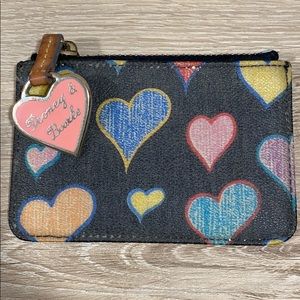 Dooney & Bourke rainbow hearts change purse